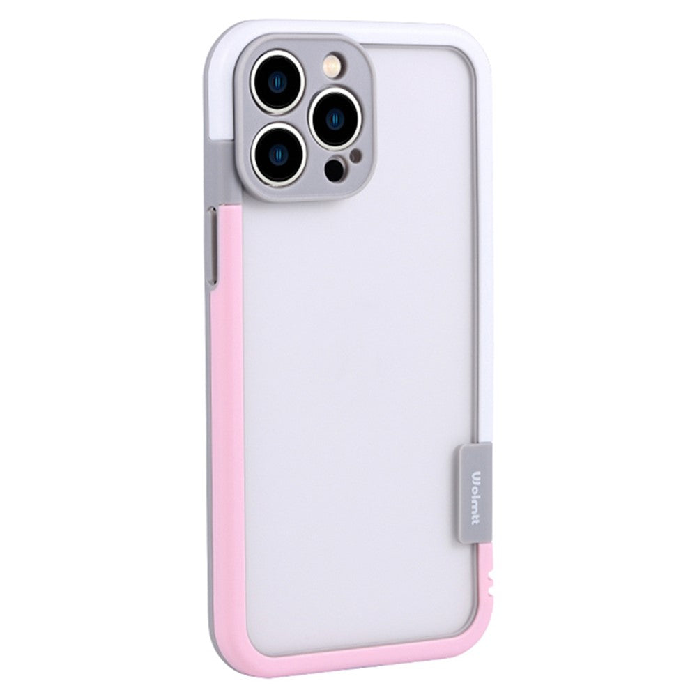 WOLMTT For iPhone 15 Pro Max Anti-scratch Case Dual Color Frame PC+TPU Phone Cover