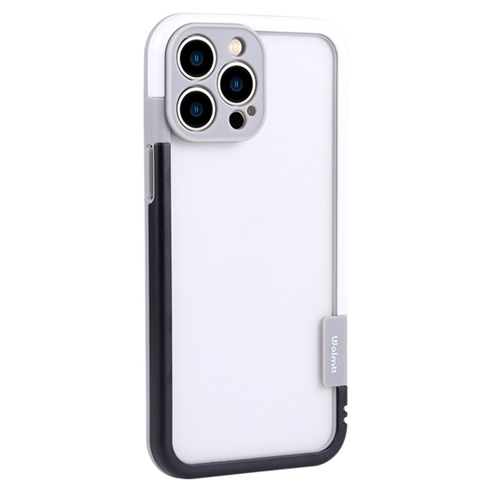 WOLMTT For iPhone 15 Pro Max Anti-scratch Case Dual Color Frame PC+TPU Phone Cover