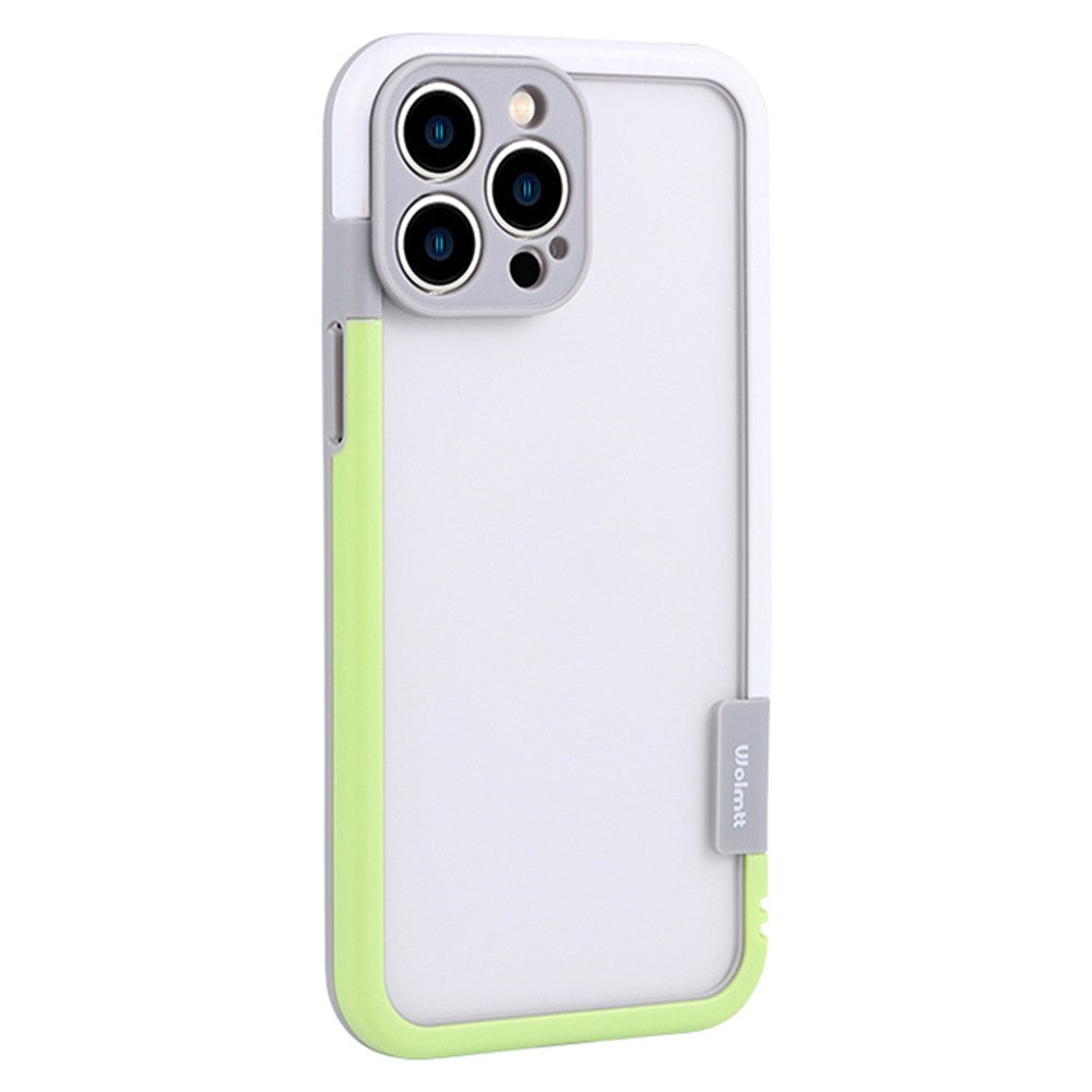WOLMTT For iPhone 15 Pro Max Anti-scratch Case Dual Color Frame PC+TPU Phone Cover