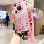 KADEM til Huawei Pura 70 Pro / Pura 70 Pro+ TPU-cover med snor, glitter og glitrende mobilcover