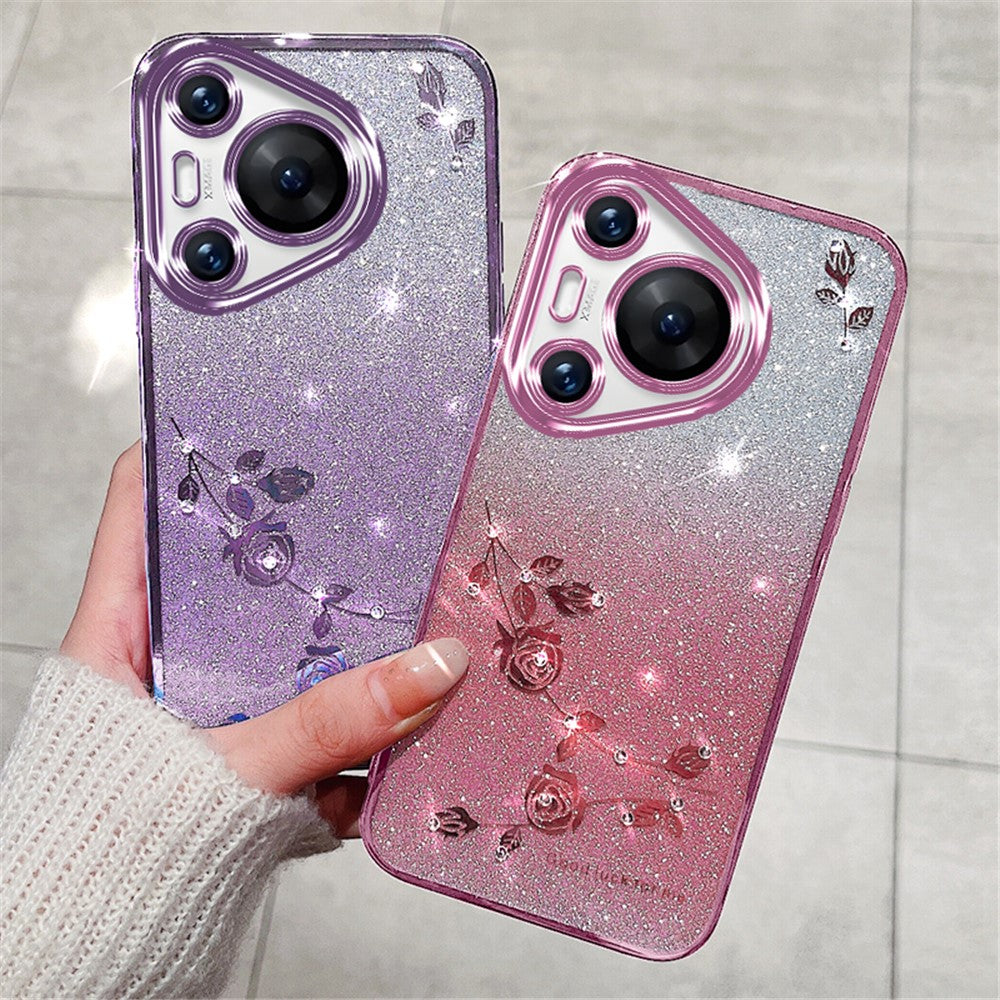 KADEM til Huawei Pura 70 Pro / Pura 70 Pro+ TPU-cover med snor, glitter og glitrende mobilcover