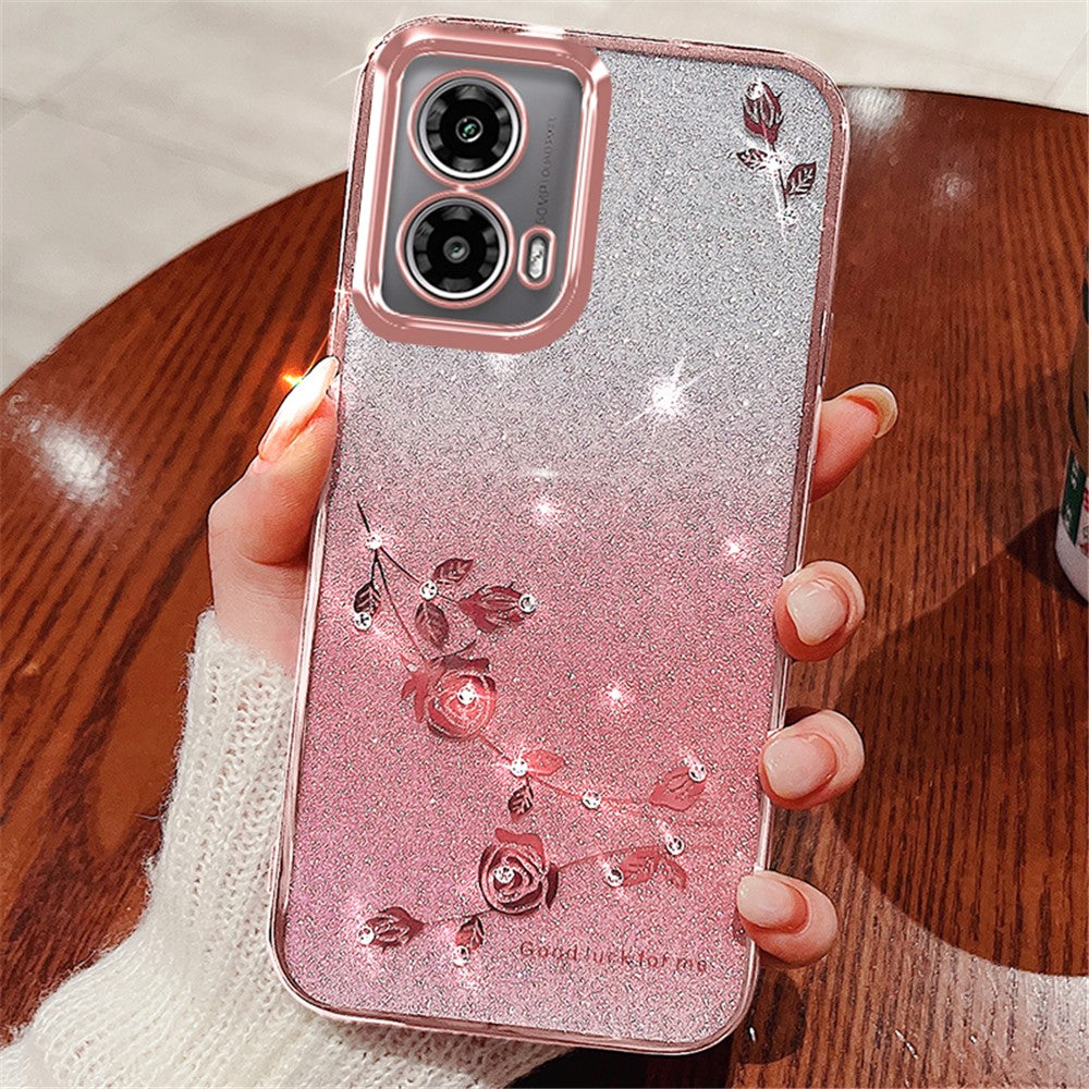 KADEM Cover til Motorola Moto G45 5G / G34 5G - Bling Glitter Fleksibelt TPU Beskyttelsescover