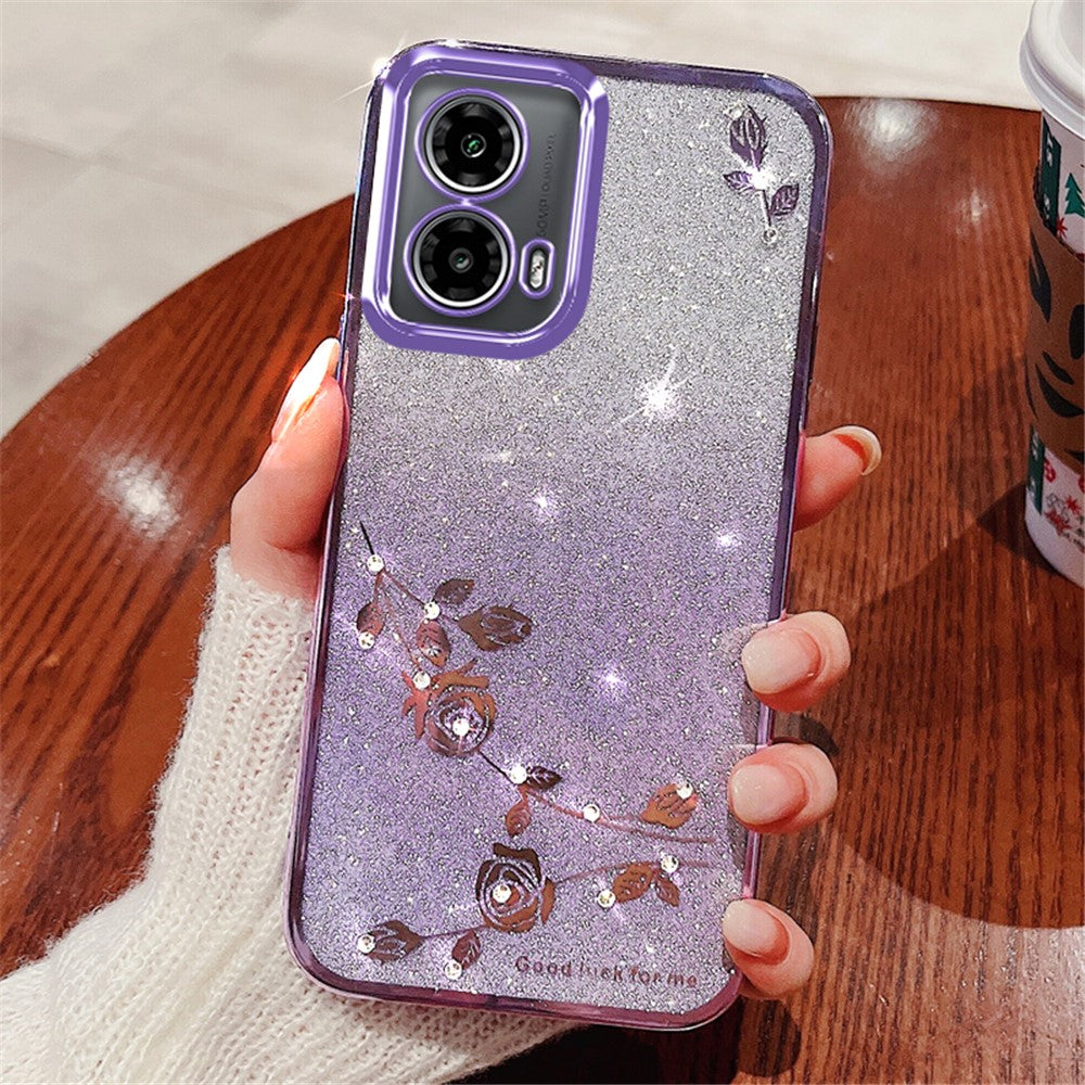 KADEM Cover til Motorola Moto G45 5G / G34 5G - Bling Glitter Fleksibelt TPU Beskyttelsescover