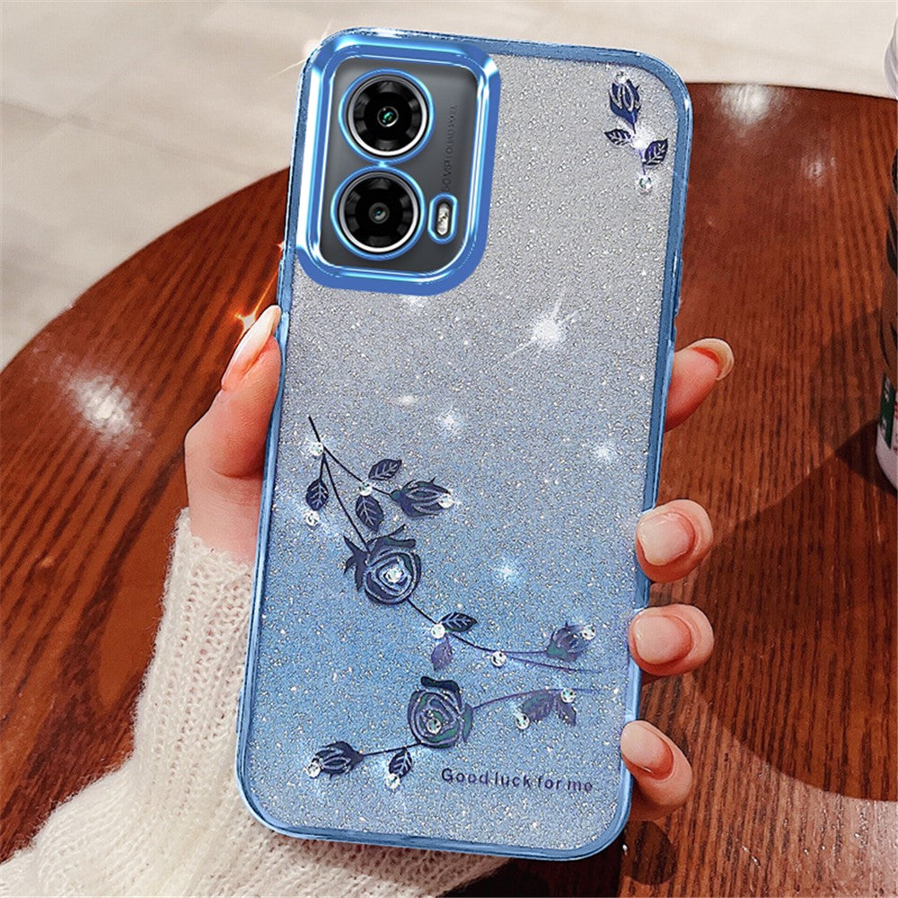 KADEM Cover til Motorola Moto G45 5G / G34 5G - Bling Glitter Fleksibelt TPU Beskyttelsescover