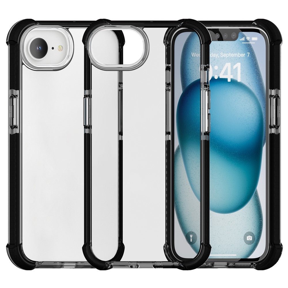 For iPhone 17e / 16e Case 3-in-1 Drop Protection TPU+TPE+Acrylic Phone Cover