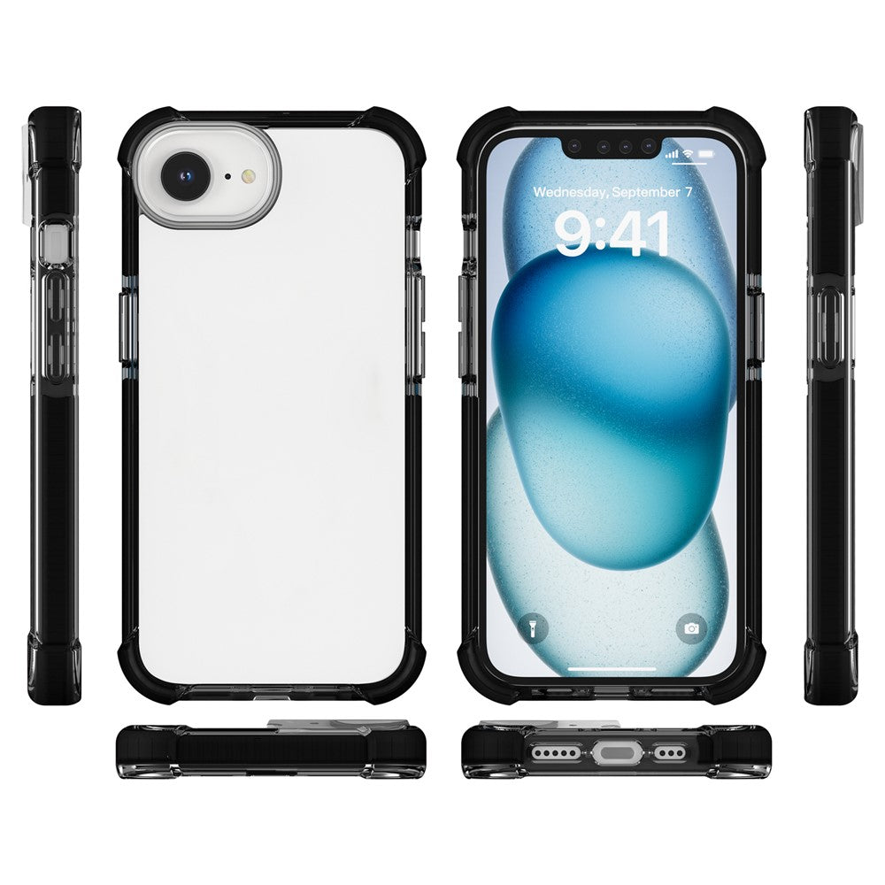 For iPhone 17e / 16e Case 3-in-1 Drop Protection TPU+TPE+Acrylic Phone Cover