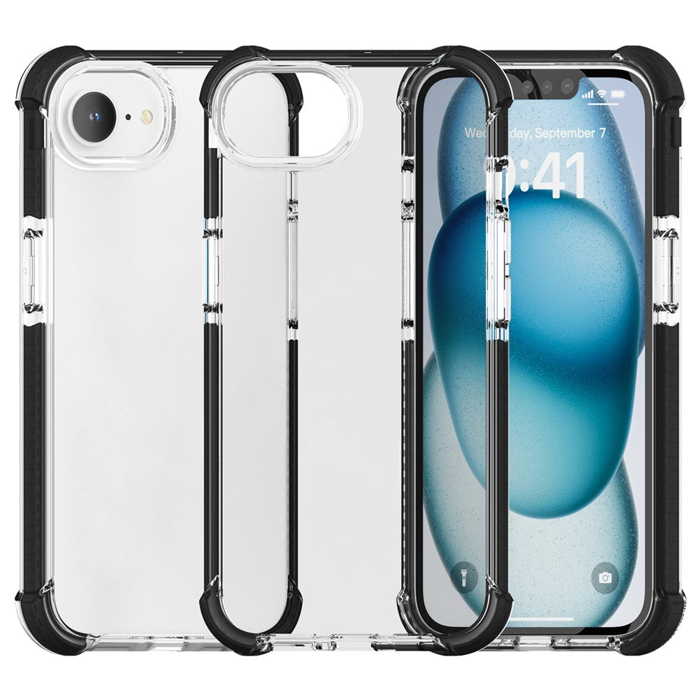 For iPhone 17e / 16e Case 3-in-1 Drop Protection TPU+TPE+Acrylic Phone Cover