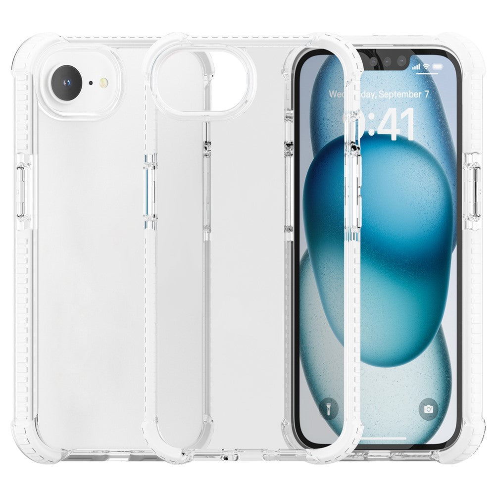 For iPhone 17e / 16e Case 3-in-1 Drop Protection TPU+TPE+Acrylic Phone Cover