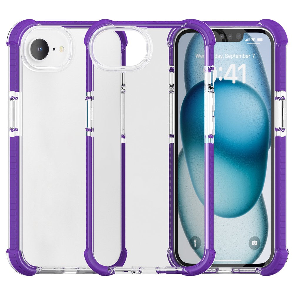For iPhone 17e / 16e Case 3-in-1 Drop Protection TPU+TPE+Acrylic Phone Cover
