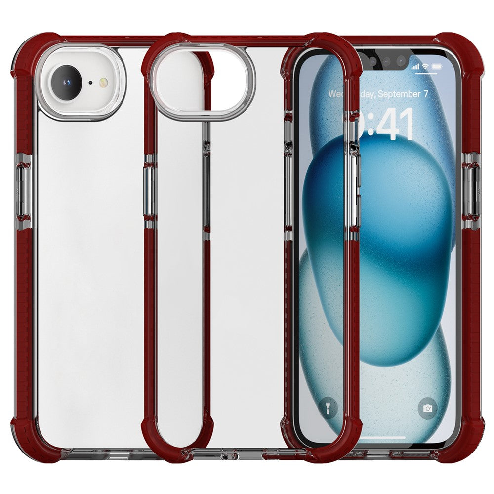 For iPhone 17e / 16e Case 3-in-1 Drop Protection TPU+TPE+Acrylic Phone Cover