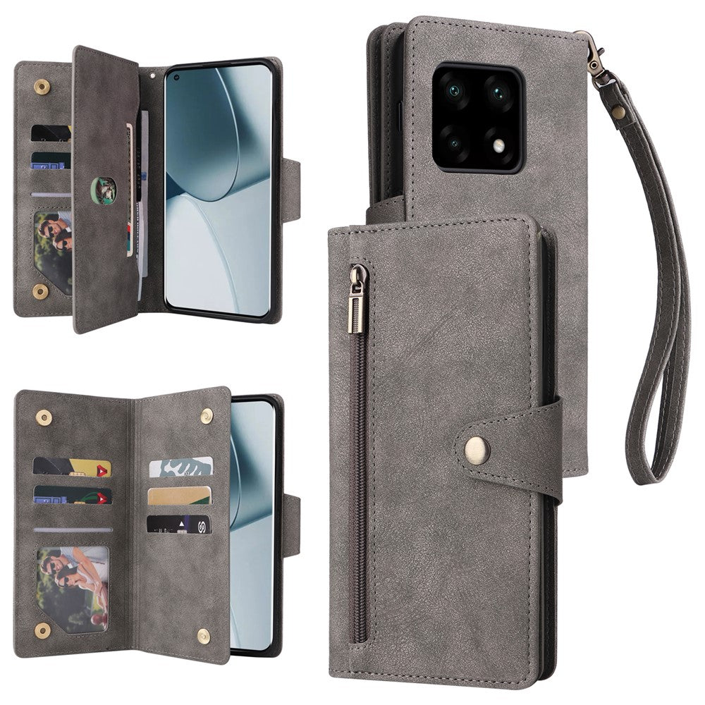 OnePlus 10 Pro 5G Anti-fall-skal Nit Decor PU-läder Stativ Plånboksfodral