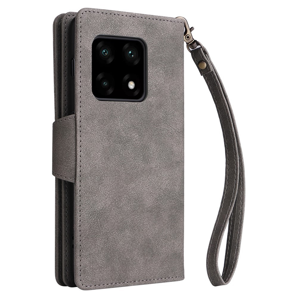 OnePlus 10 Pro 5G Anti-fall-skal Nit Decor PU-läder Stativ Plånboksfodral