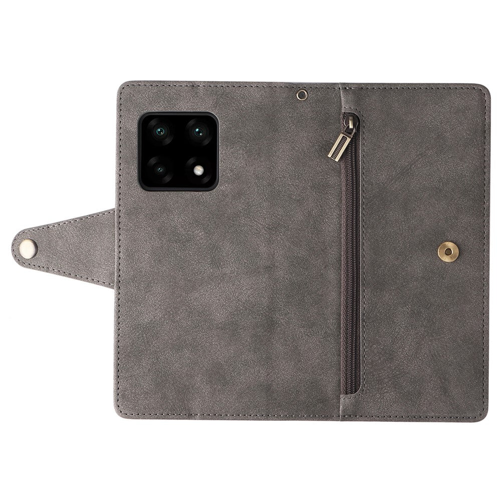 OnePlus 10 Pro 5G Anti-fall-skal Nit Decor PU-läder Stativ Plånboksfodral