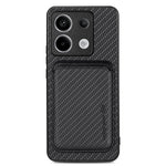 Xiaomi Redmi Note 13 Pro 5G / Poco X6 5G-etui med aftagelig magnetisk kortholder, kulfiberstruktur og mobilcover i PU+TPU