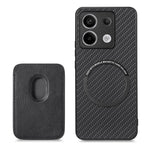 Xiaomi Redmi Note 13 Pro 5G / Poco X6 5G-etui med aftagelig magnetisk kortholder, kulfiberstruktur og mobilcover i PU+TPU