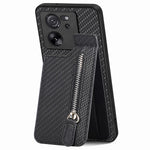 C1-03 For Xiaomi 13T / 13T Pro / Redmi K60 Ultra Case Vertical Kickstand Hybrid Phone Cover with Zipper Pocket