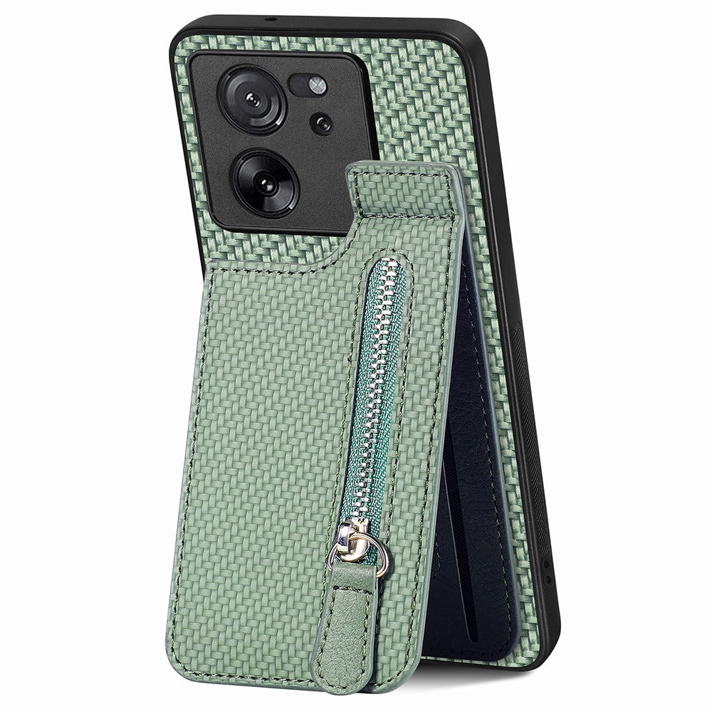 C1-03 För Xiaomi 13T / 13T Pro / Redmi K60 Ultra Skal Vertikalt Stativ Hybrid mobilskal med Blixtlåsficka