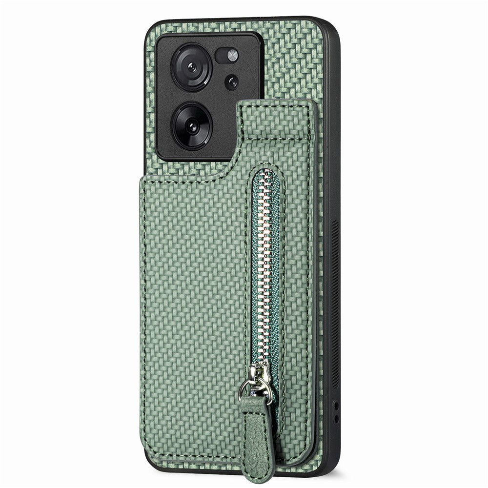 C1-03 För Xiaomi 13T / 13T Pro / Redmi K60 Ultra Skal Vertikalt Stativ Hybrid mobilskal med Blixtlåsficka