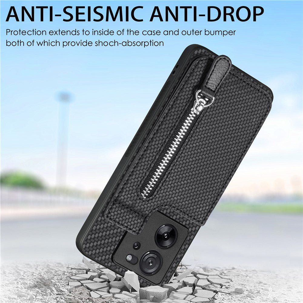 C1-03 För Xiaomi 13T / 13T Pro / Redmi K60 Ultra Skal Vertikalt Stativ Hybrid mobilskal med Blixtlåsficka