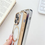 For iPhone 12 Pro Max Case Compatible with MagSafe TPU Electroplating Phone Cover