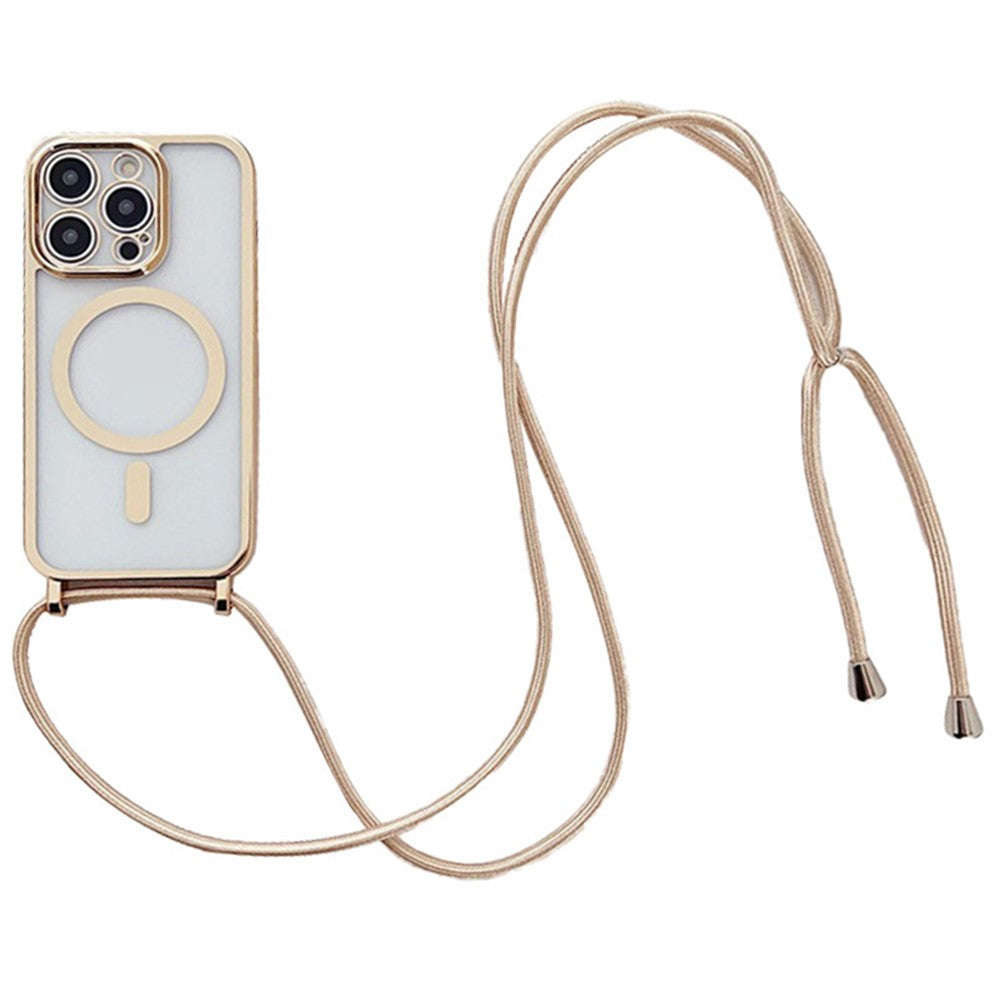 For iPhone 12 Pro Magnetic Case Crossbody Lanyard TPU Phone Cover