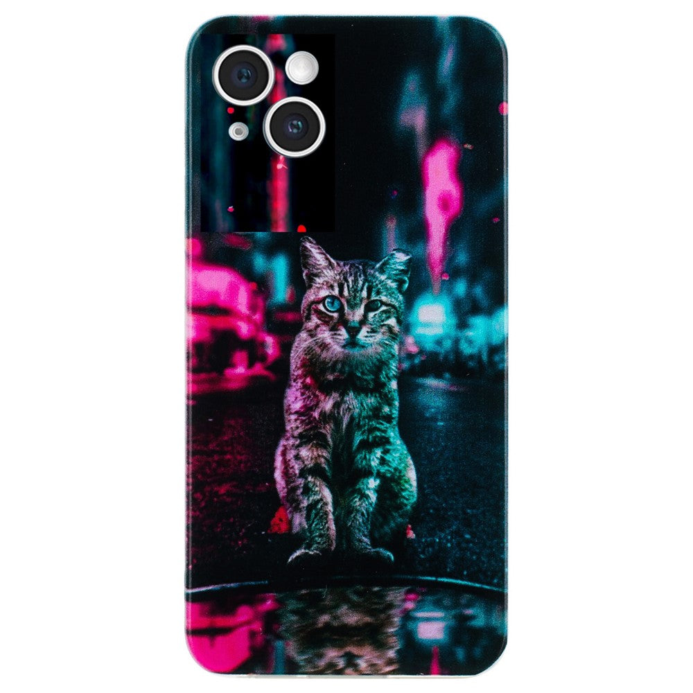 For iPhone 15 Case Flexible TPU Pattern Printing Phone Back Shell