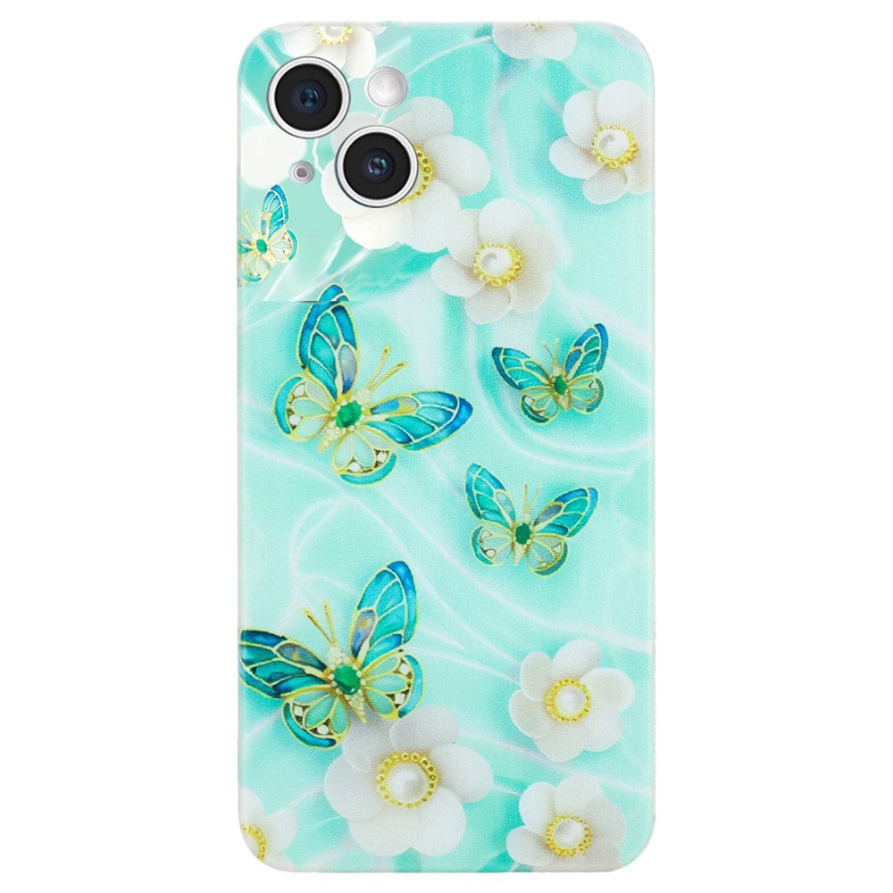 For iPhone 15 Case Flexible TPU Pattern Printing Phone Back Shell
