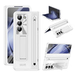 Til Samsung Galaxy Z Fold5 5G Cover Hængsel PC Kickstand Telefoncover med hærdet glasfilm / Stylus