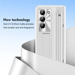Til Samsung Galaxy Z Fold5 5G Cover Hængsel PC Kickstand Telefoncover med hærdet glasfilm / Stylus