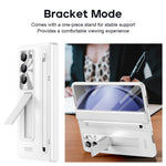 Til Samsung Galaxy Z Fold5 5G Cover Hængsel PC Kickstand Telefoncover med hærdet glasfilm / Stylus