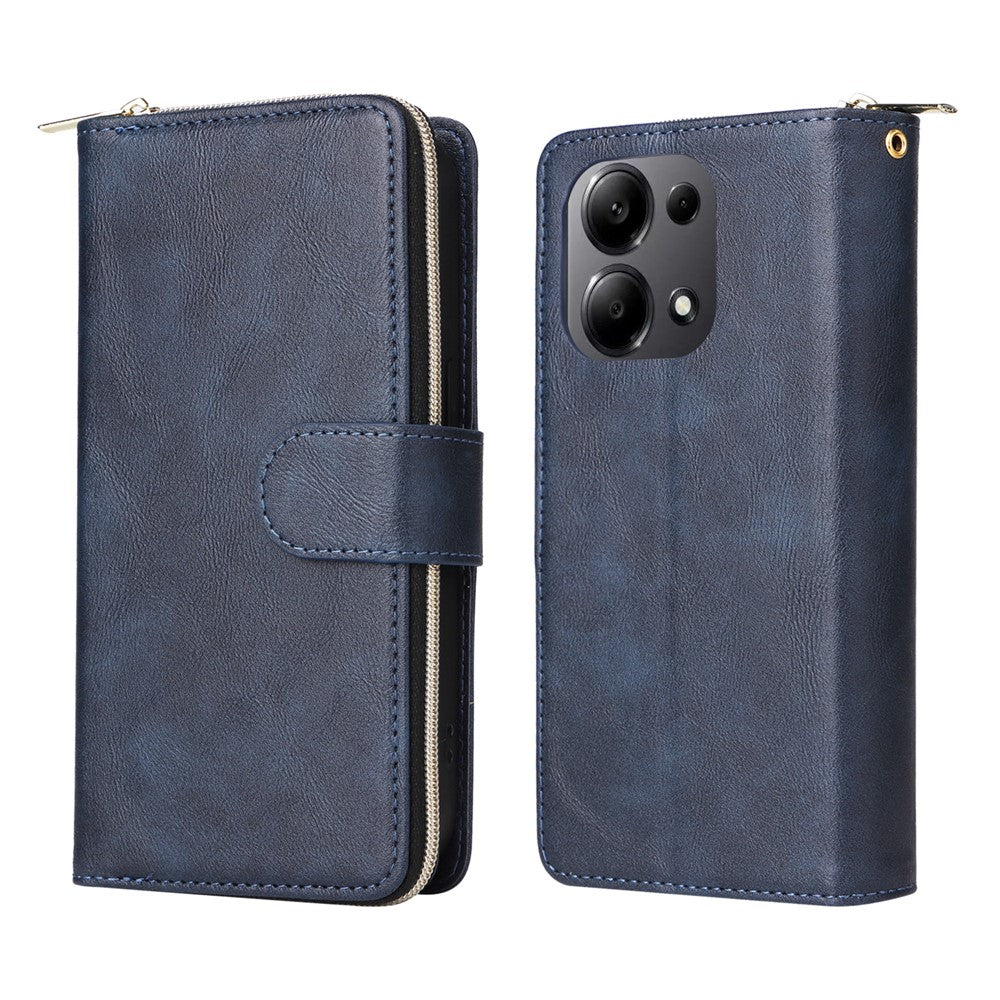 For Xiaomi Redmi Note 13 Pro 4G / Poco M6 Pro 4G Leather Case Zipper Wallet Phone Cover