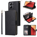 For Xiaomi Redmi Note 13 Pro 4G / Poco M6 Pro 4G Leather Case Zipper Wallet Phone Cover