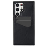 For Samsung Galaxy S22 Ultra 5G Card Case Phone Back Cover Shockproof PU+TPU Phone Shell