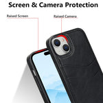 For iPhone 13 mini Case Scratch-Resistant PU+TPU Phone Shell with Card Holder
