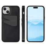For iPhone 13 mini Case Scratch-Resistant PU+TPU Phone Shell with Card Holder