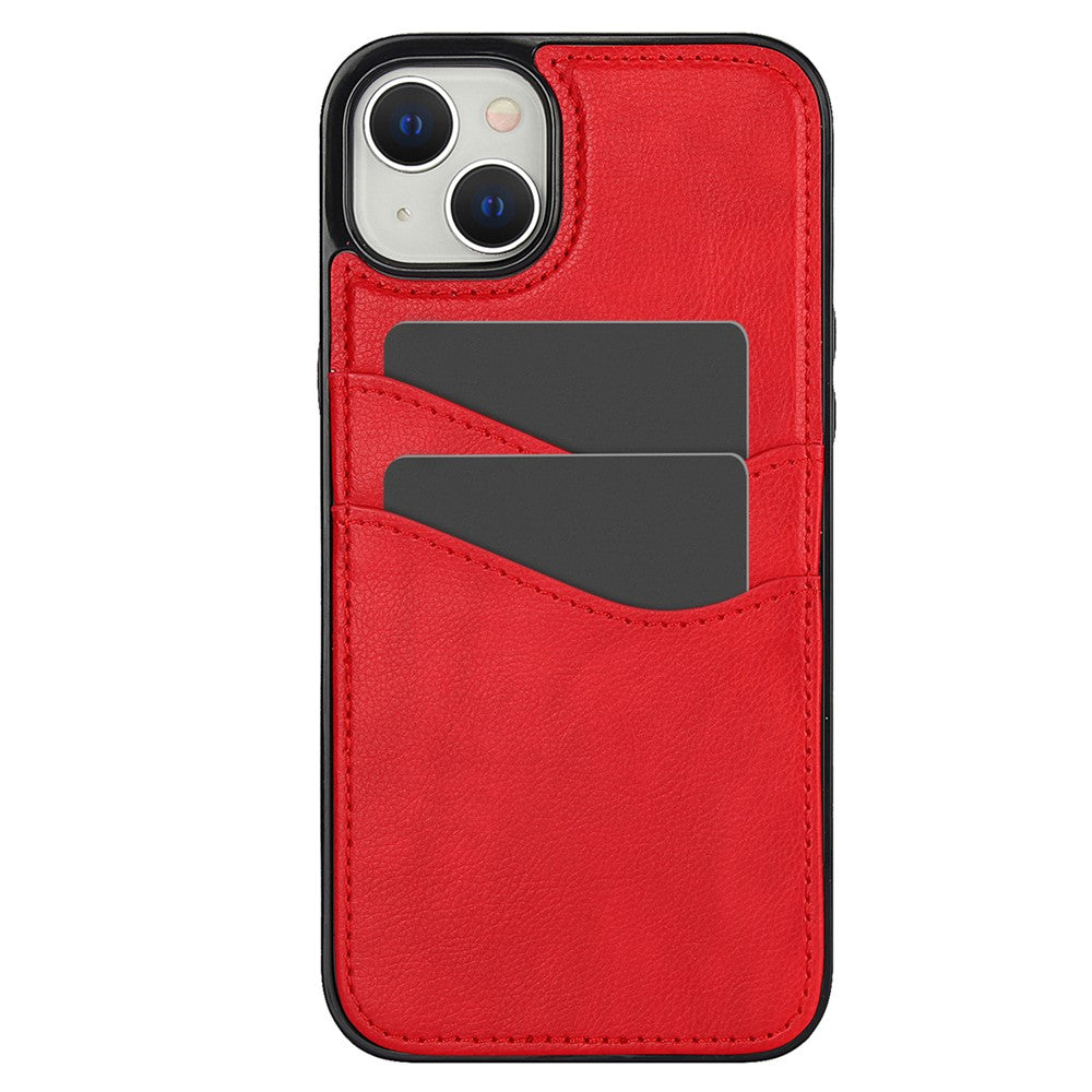 For iPhone 13 mini Case Scratch-Resistant PU+TPU Phone Shell with Card Holder