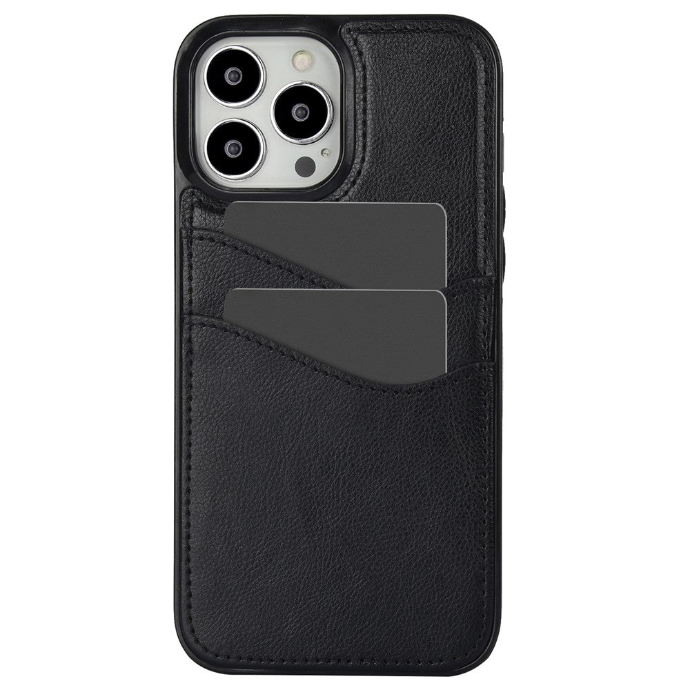 For iPhone 12 / 12 Pro Case Card Holder PU+TPU Phone Shell