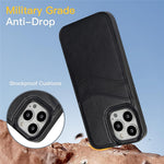 For iPhone 12 / 12 Pro Case Card Holder PU+TPU Phone Shell