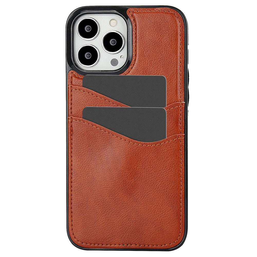 For iPhone 12 / 12 Pro Case Card Holder PU+TPU Phone Shell