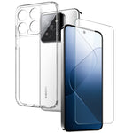 NORTHJO A+ stødsikkert TPU-mobilcover med hærdet glasfilm til Xiaomi 14