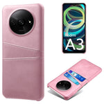 For Xiaomi Redmi A3 4G / Poco C61 4G Case Card Slots PU Leather Coated PC Hard Phone Cover
