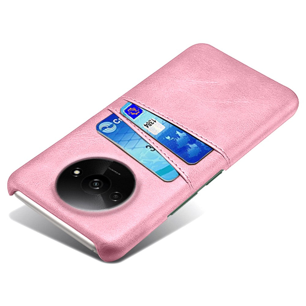 For Xiaomi Redmi A3 4G / Poco C61 4G Case Card Slots PU Leather Coated PC Hard Phone Cover