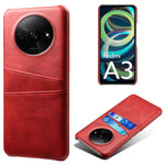 For Xiaomi Redmi A3 4G / Poco C61 4G Case Card Slots PU Leather Coated PC Hard Phone Cover