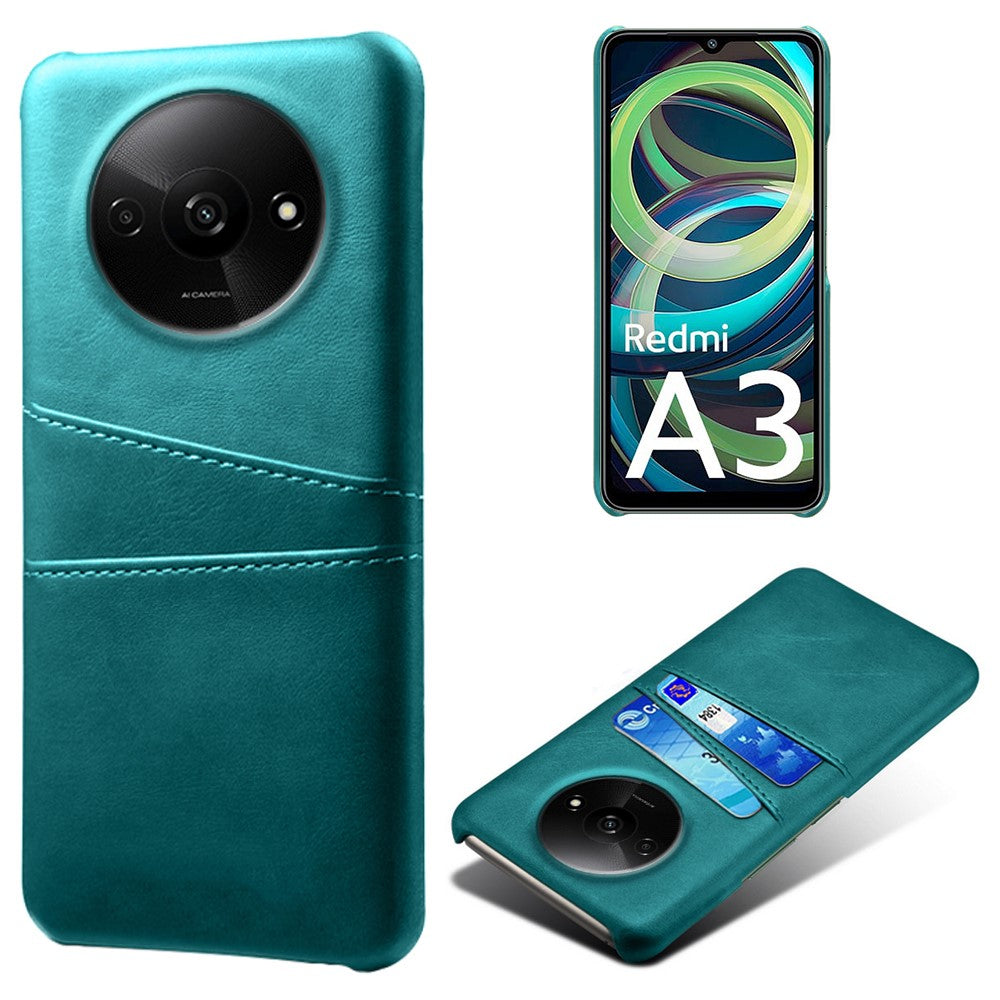 For Xiaomi Redmi A3 4G / Poco C61 4G Case Card Slots PU Leather Coated PC Hard Phone Cover