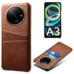 For Xiaomi Redmi A3 4G / Poco C61 4G Case Card Slots PU Leather Coated PC Hard Phone Cover