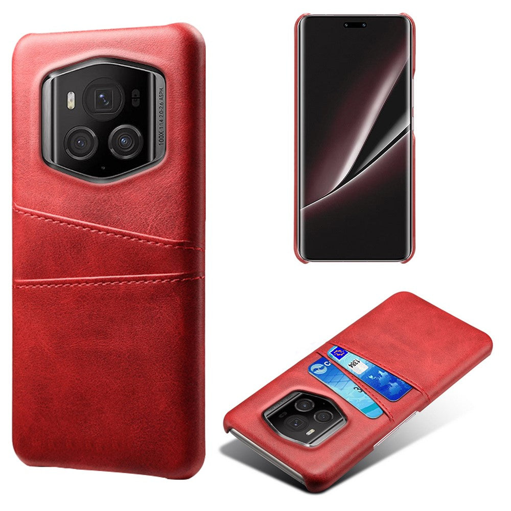 For Honor Magic6 RSR Porsche Design 5G Case Dual Card Slots Leather+PC Phone Cover