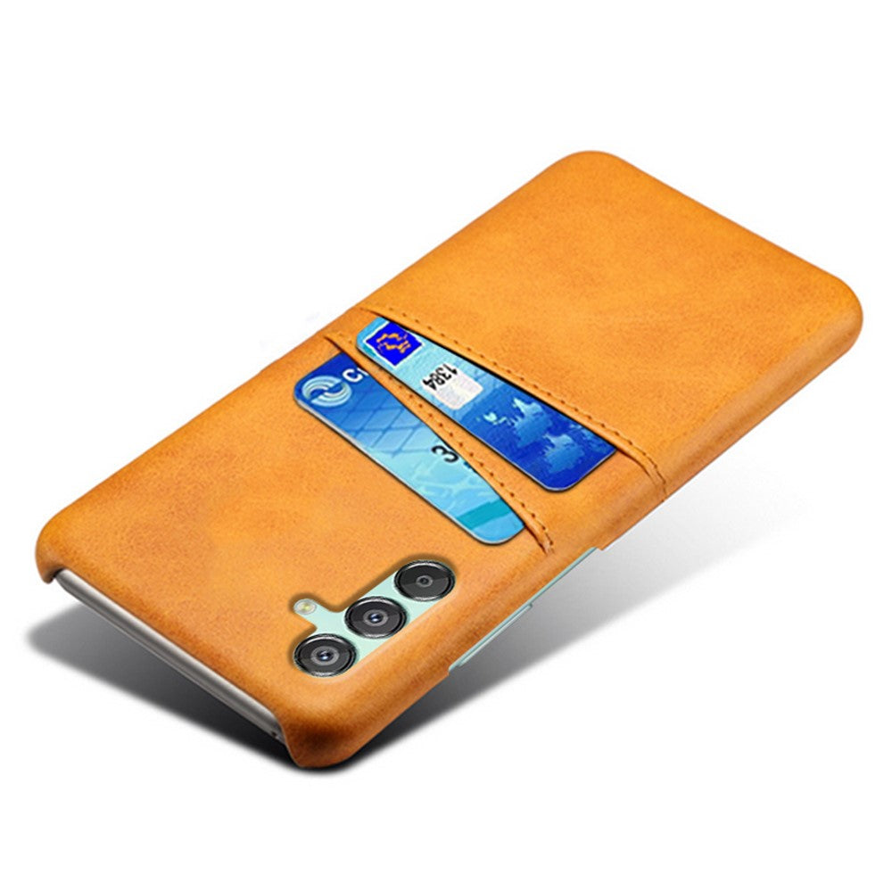 For Samsung Galaxy F15 5G / M15 5G Case PU Leather Hard PC Shockproof Shell with 2 Card Slots