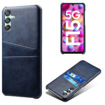 For Samsung Galaxy F15 5G / M15 5G Case PU Leather Hard PC Shockproof Shell with 2 Card Slots