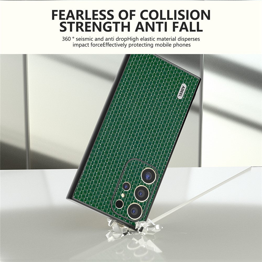ABEEL Til Samsung Galaxy S24 Ultra Cover Ægte Koskind+PC+TPU Telefoncover