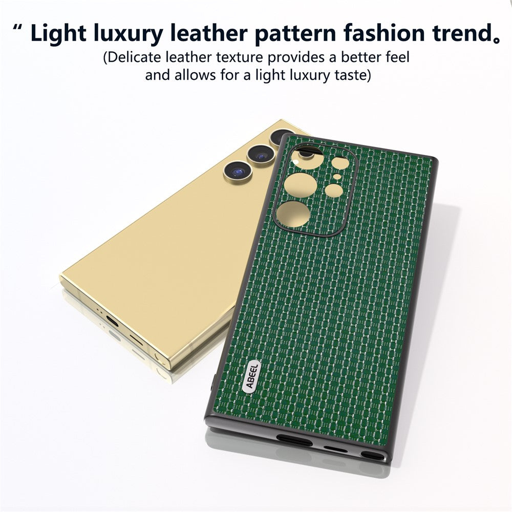 ABEEL Til Samsung Galaxy S24 Ultra Cover Ægte Koskind+PC+TPU Telefoncover